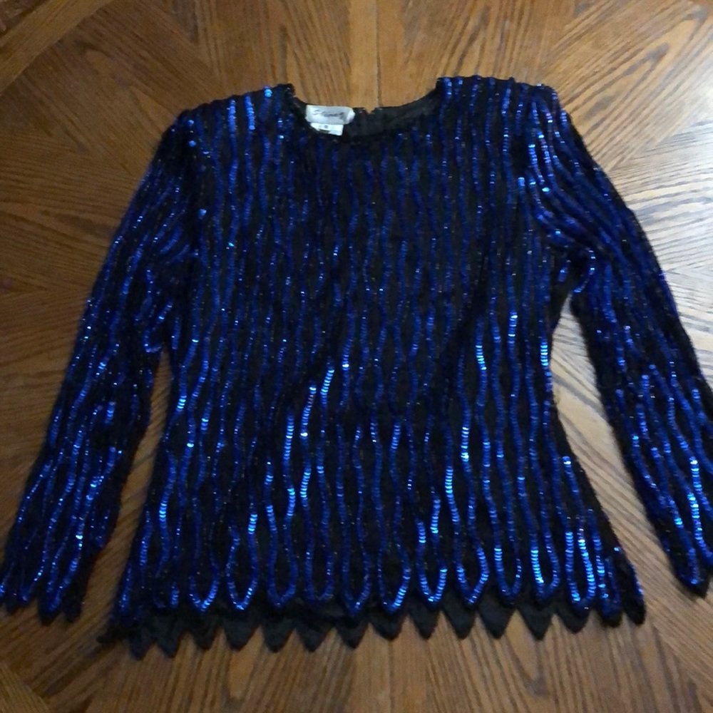 Blue sequin blouse STENAY